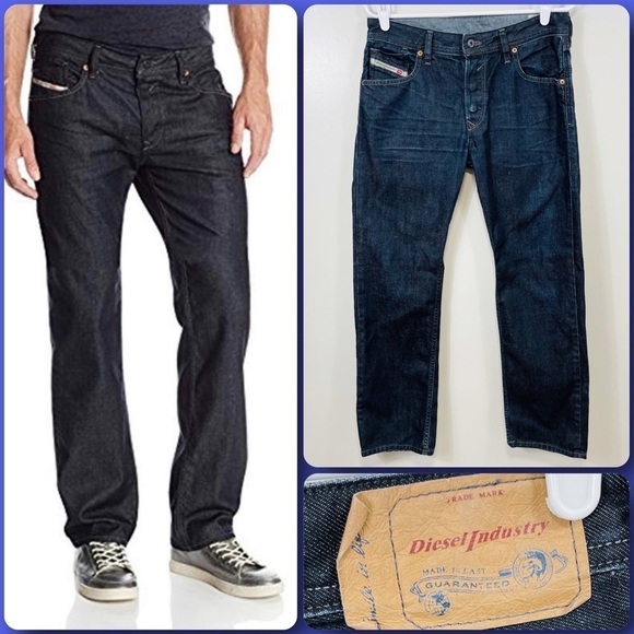 Diesel Waykee Regular Straight Dark Blue Denim Jeans - 28x30 - Picture 1 of 10